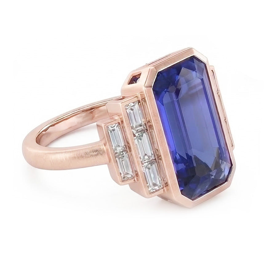 echter baguette diamant 3.50Karat ring Draufsicht