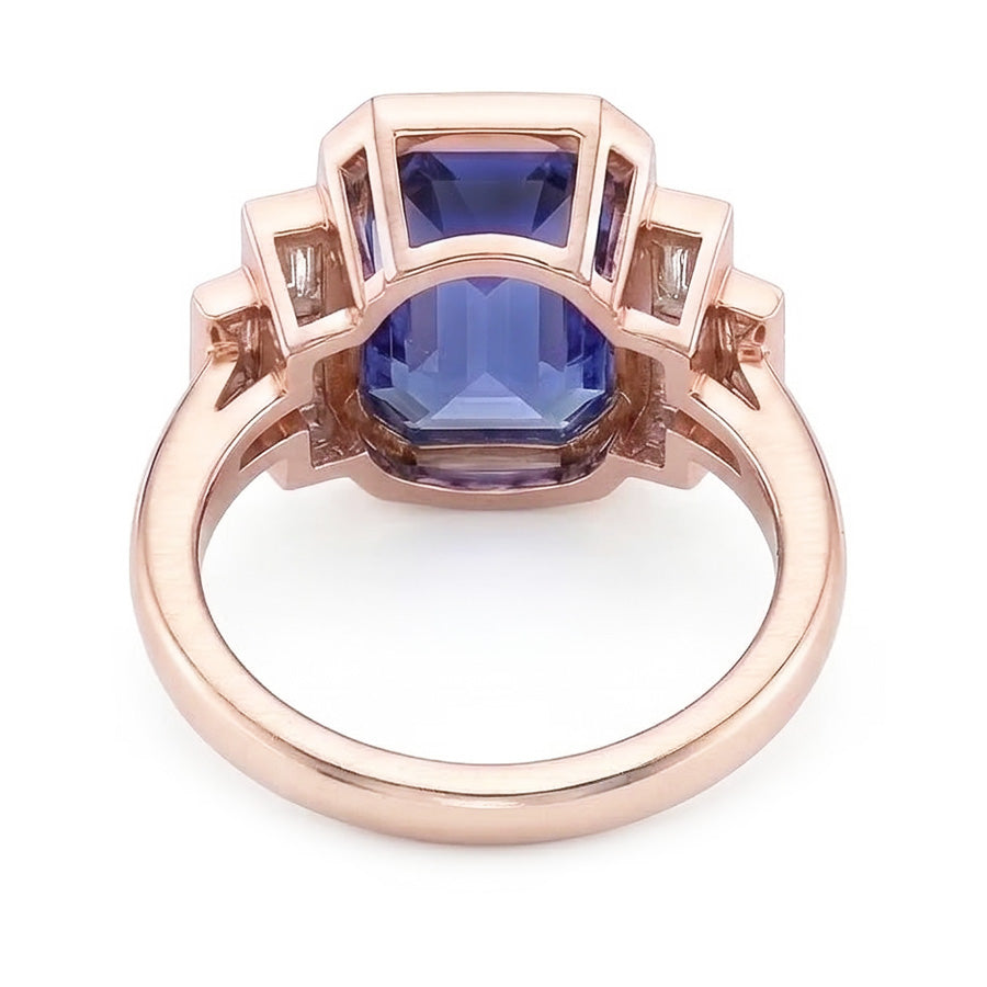 echter baguette diamant 3.50Karat ring auf Weiß