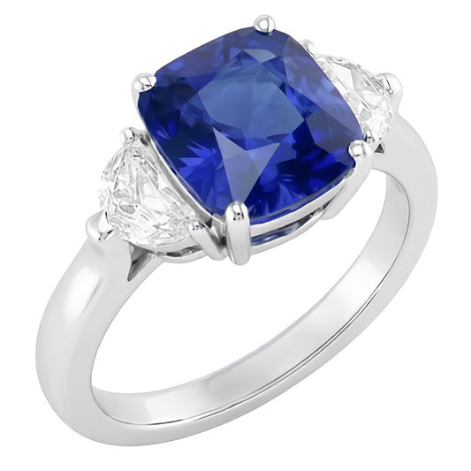 echter cushion diamant 3Karat ring Vorderansicht