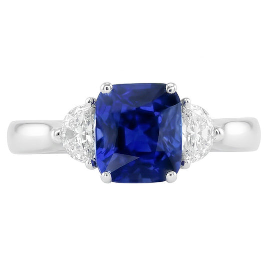 echter cushion diamant 3Karat ring Seitenansicht