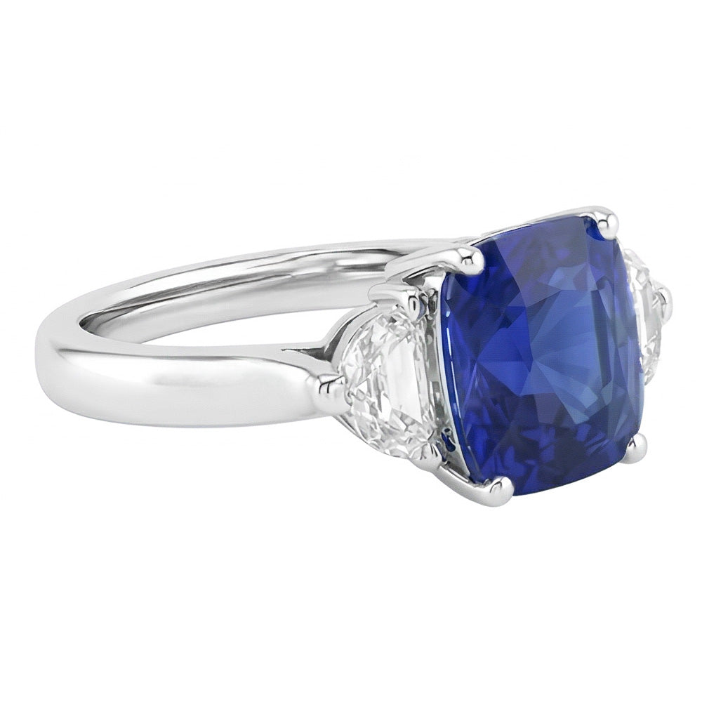 echter cushion diamant 3Karat ring Detailansicht