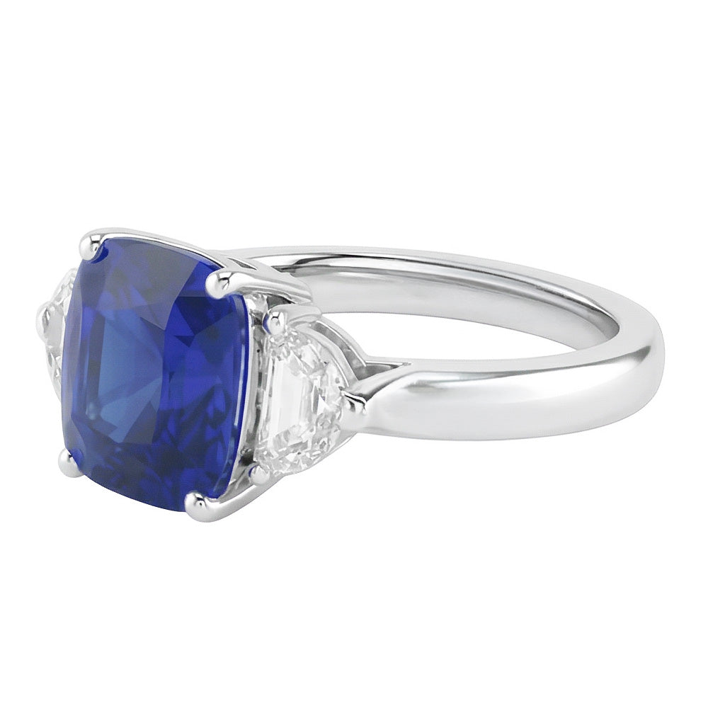 echter cushion diamant 3Karat ring Draufsicht