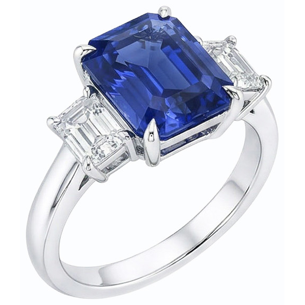 echter cushion diamant 3Karat ring Draufsicht