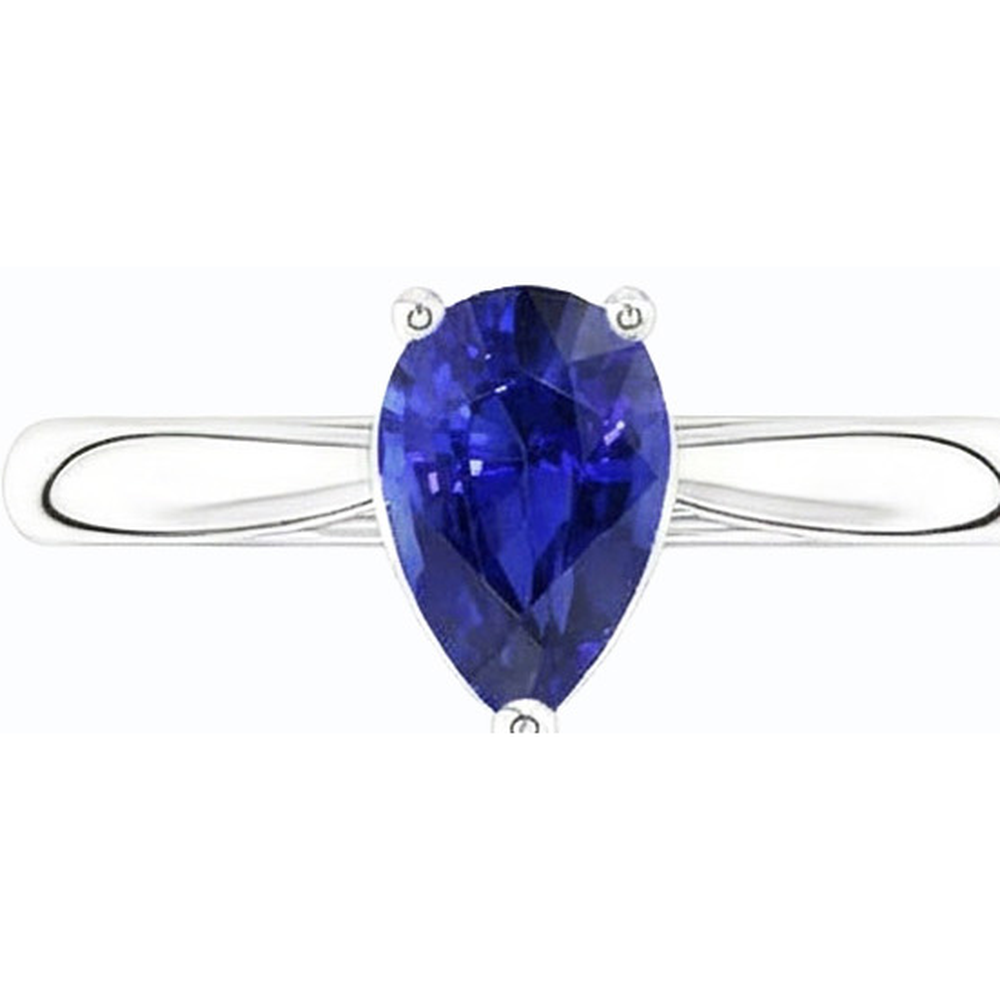 Gold Solitaire Birnenförmiger Srilanka Saphir Ring 1,50 Karat