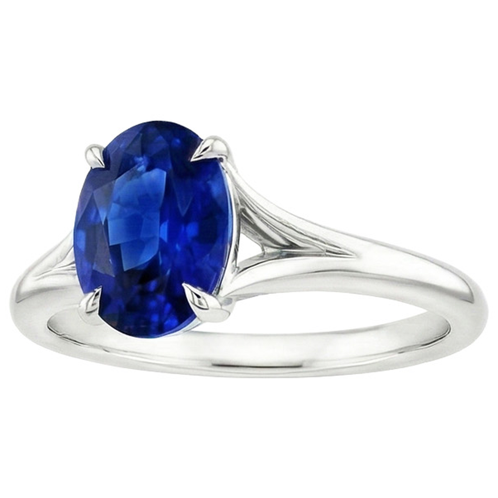 echter oval diamant 3Karat ring Profilansicht