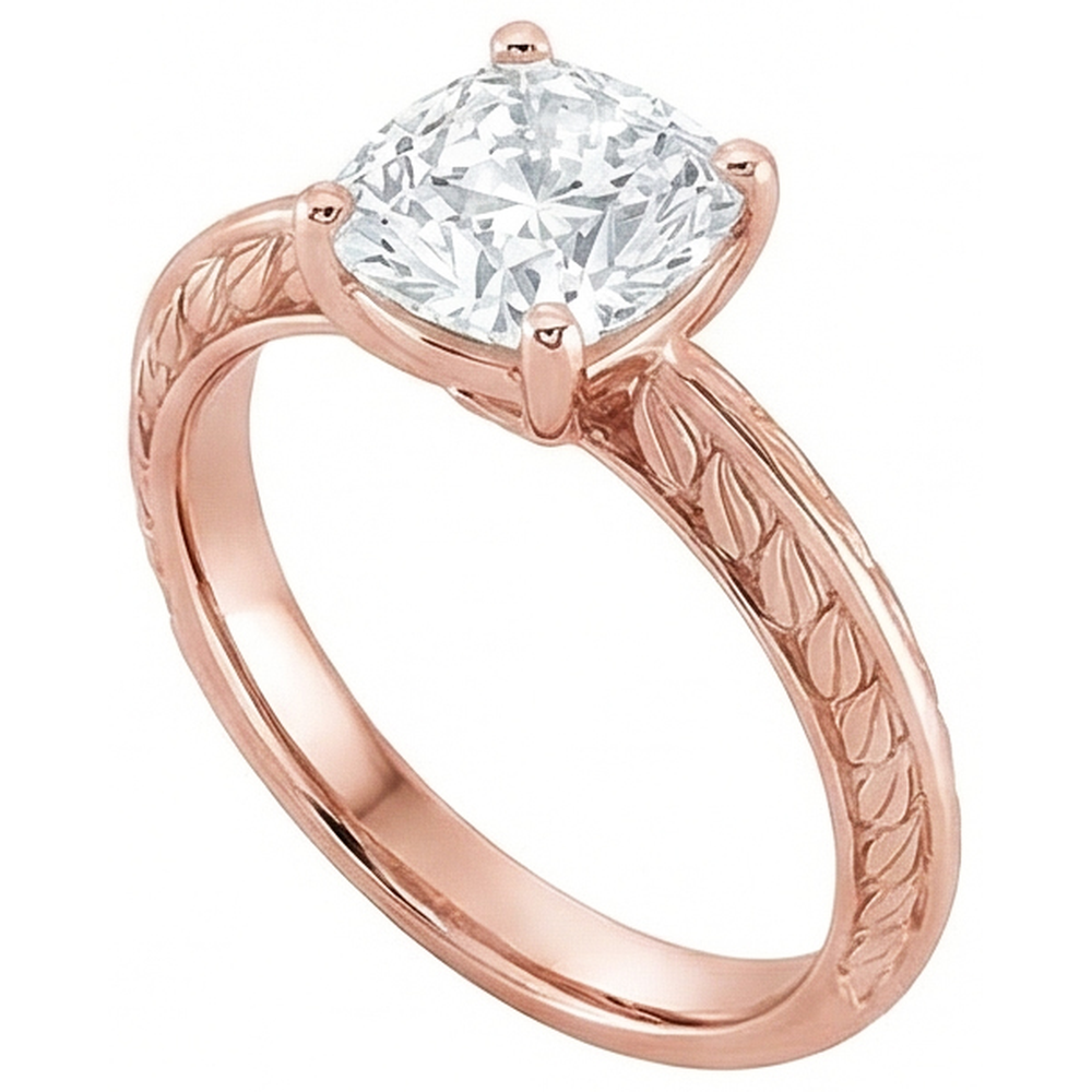 echter cushion diamant 3.75Karat ring Detailansicht
