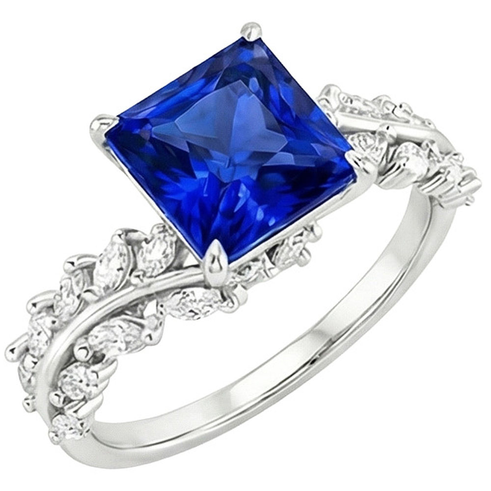echter princess diamant 4Karat ring Seitenansicht
