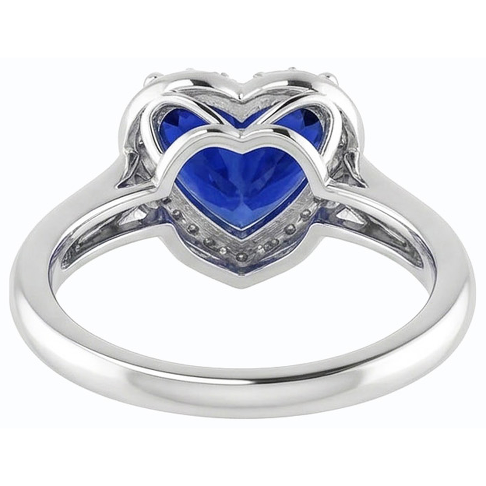 echter heart diamant 2.50Karat ring Profilansicht