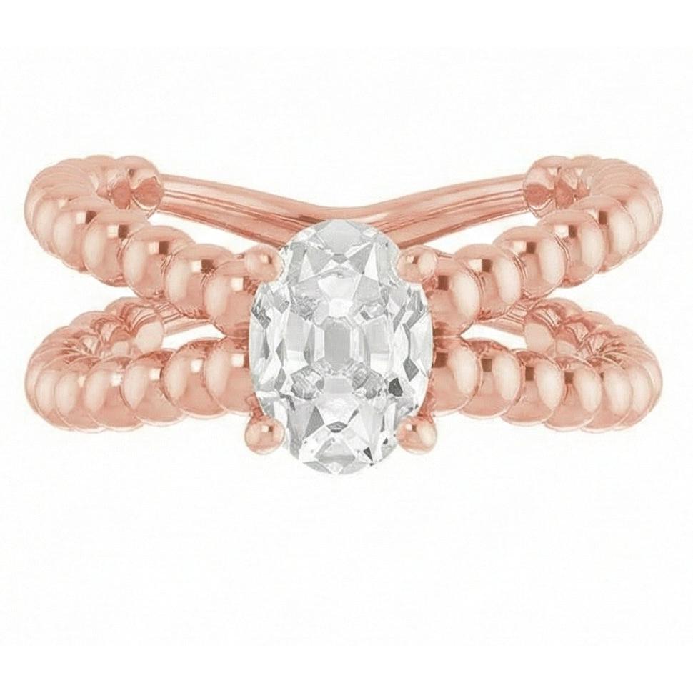 echter oval diamant 3Karat ring Seitenansicht