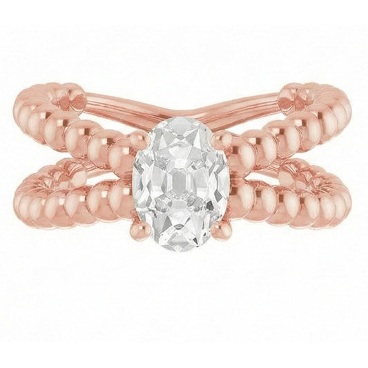 echter oval diamant 3Karat ring Seitenansicht