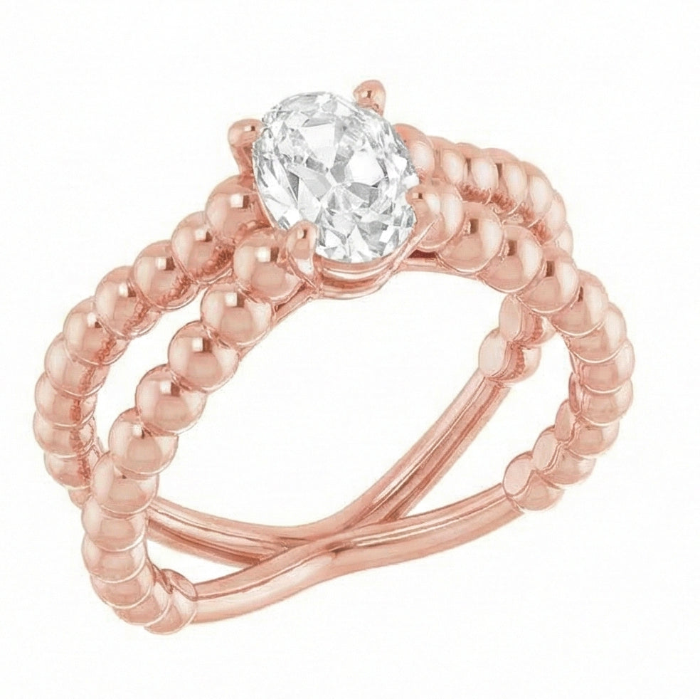 echter oval diamant 3Karat ring Detailansicht