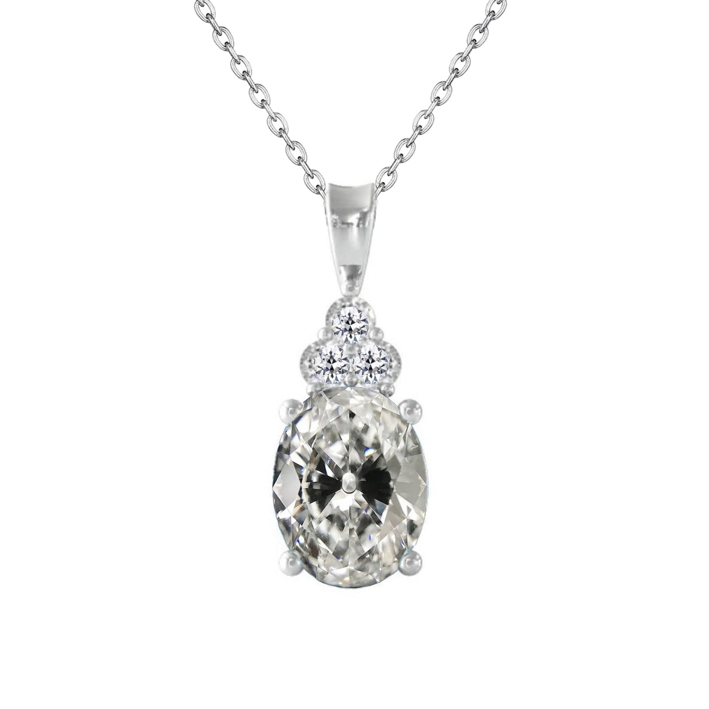 Hänge-Anhänger 14K Weißgold mit Diamant – Hauptansicht