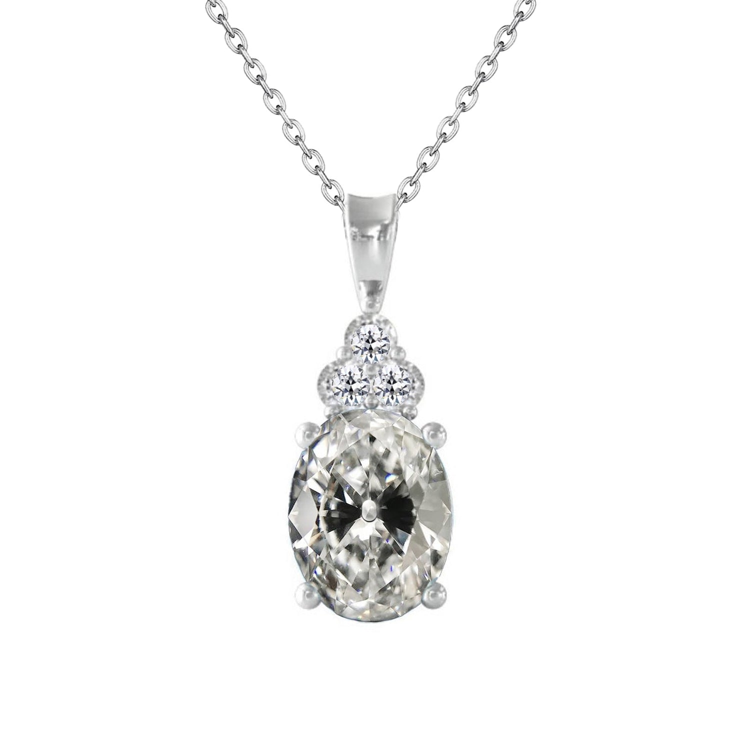 Hänge-Anhänger 14K Weißgold mit Diamant – Hauptansicht