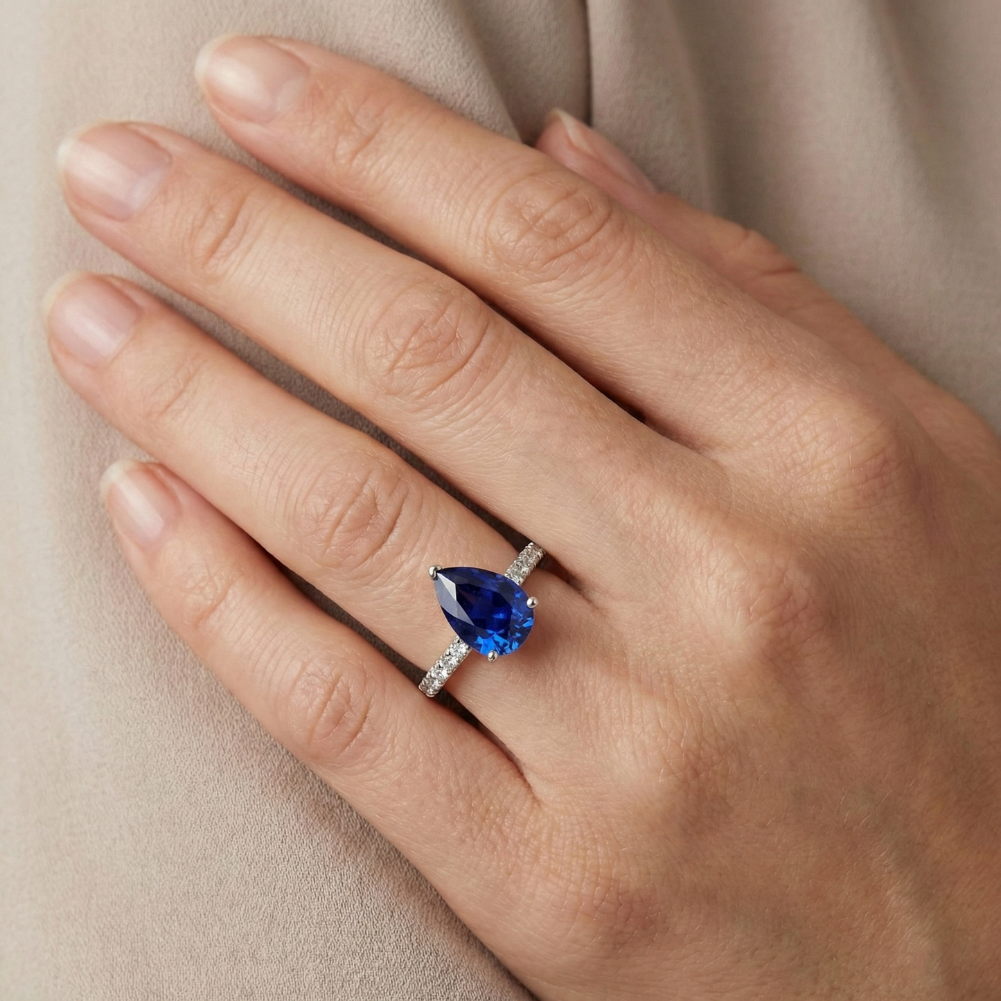 Gold Edelstein Ring blauer Saphir mit Natürlicher Diamant ( nicht im Labor gezüchtet )akzenten 4 Karat