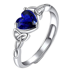 14K Weißgold Schmuckstein-Ring mit Kornblumenblauer Saphir