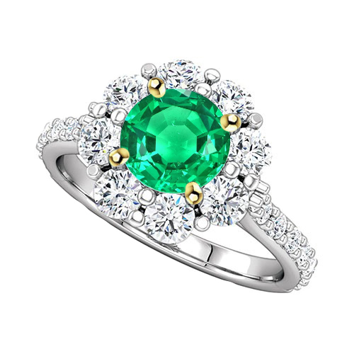 Luxuriöser Smaragd Edelstein-Ring 2 Karat – Hauptansicht