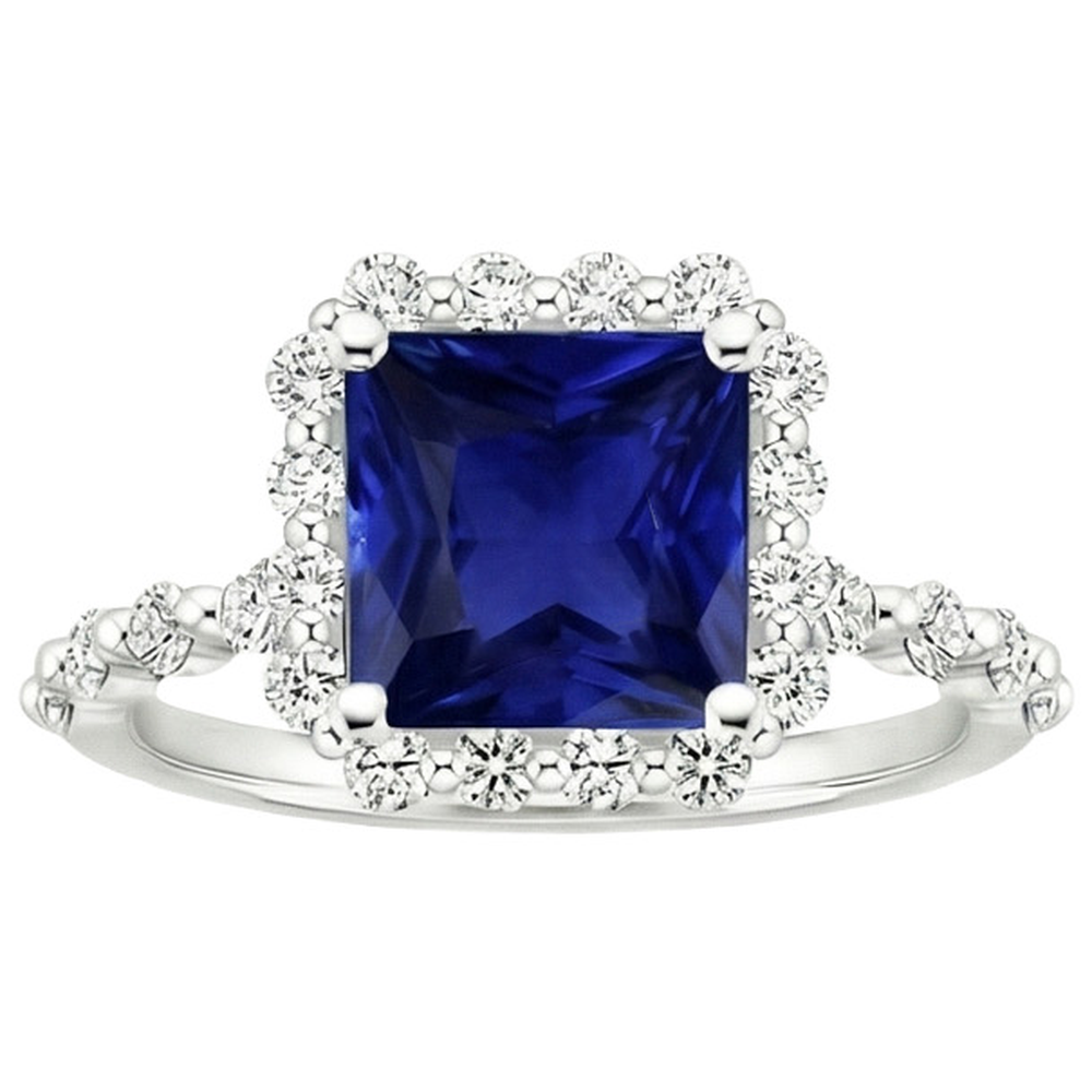 echter princess diamant 6.25Karat ring Draufsicht
