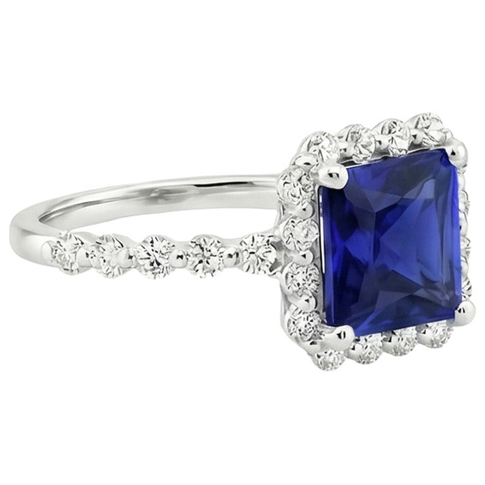 echter princess diamant 6.25Karat ring Profilansicht