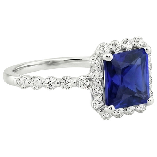 echter princess diamant 6.25Karat ring Profilansicht
