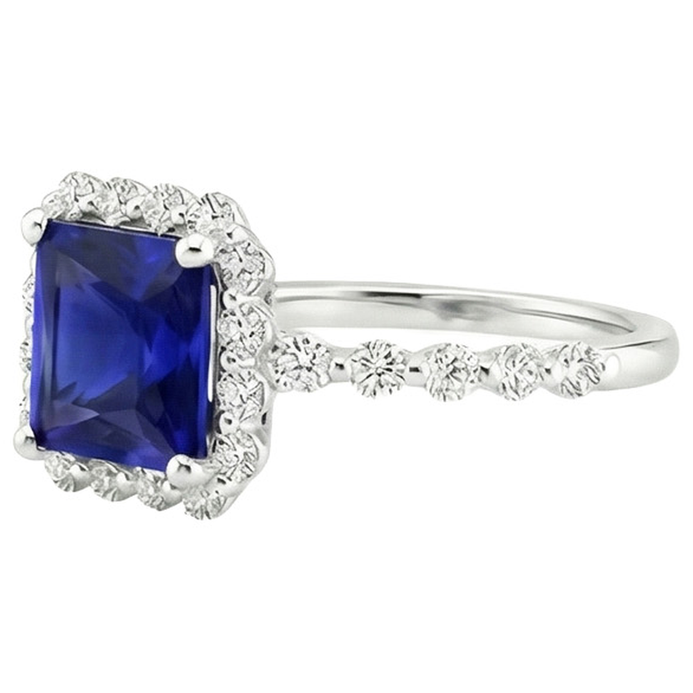 echter princess diamant 6.25Karat ring auf Weiß