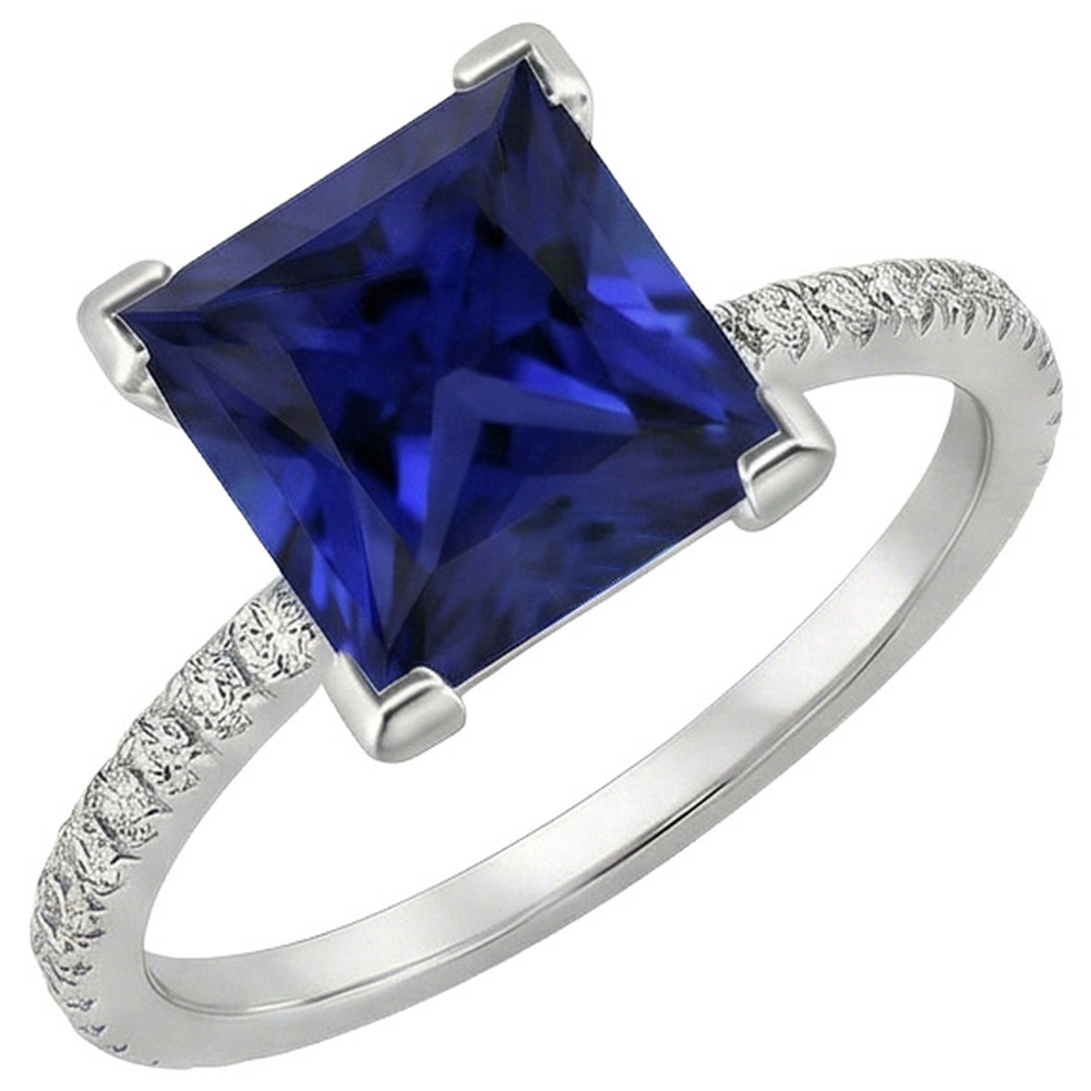 echter princess diamant 5.50Karat ring Seitenansicht
