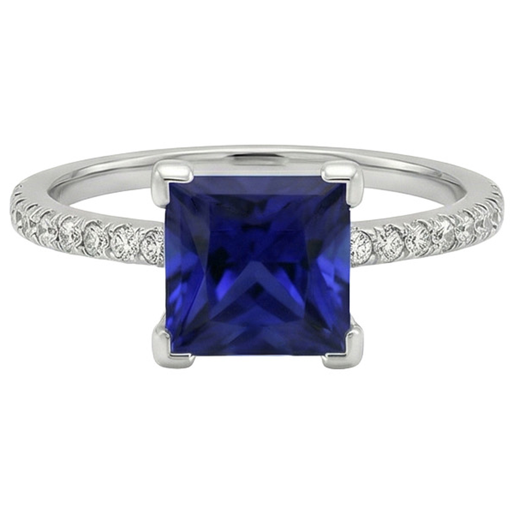echter princess diamant 5.50Karat ring Profilansicht