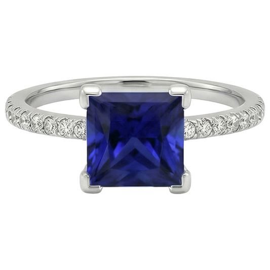 echter princess diamant 5.50Karat ring Profilansicht