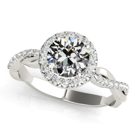 Goldener Halo-Ring Old Cut Echt Diamant Pave Set Infinity Style 4.50 Karat