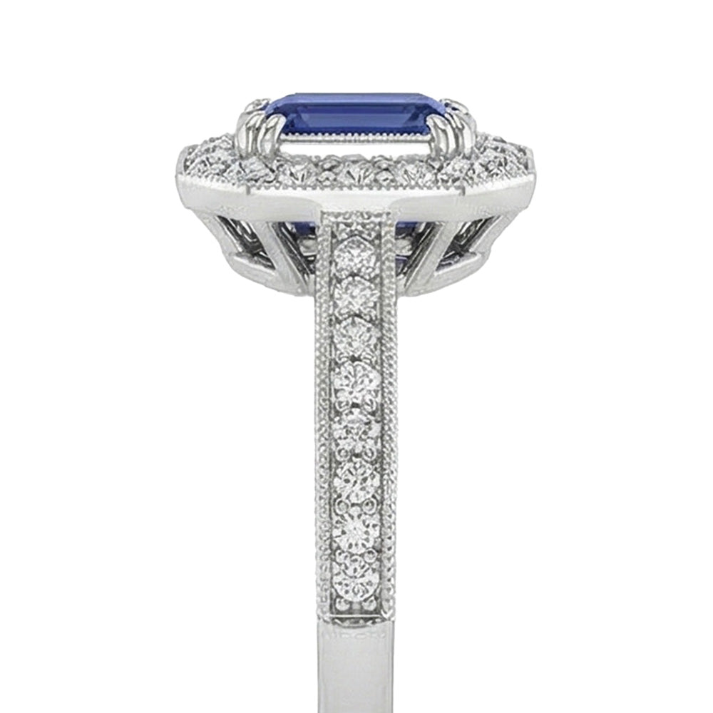 echter round diamant 3.50Karat ring auf Weiß