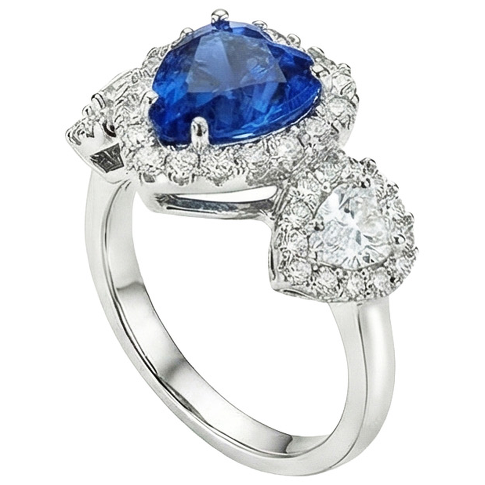 echter round diamant 7Karat ring Draufsicht