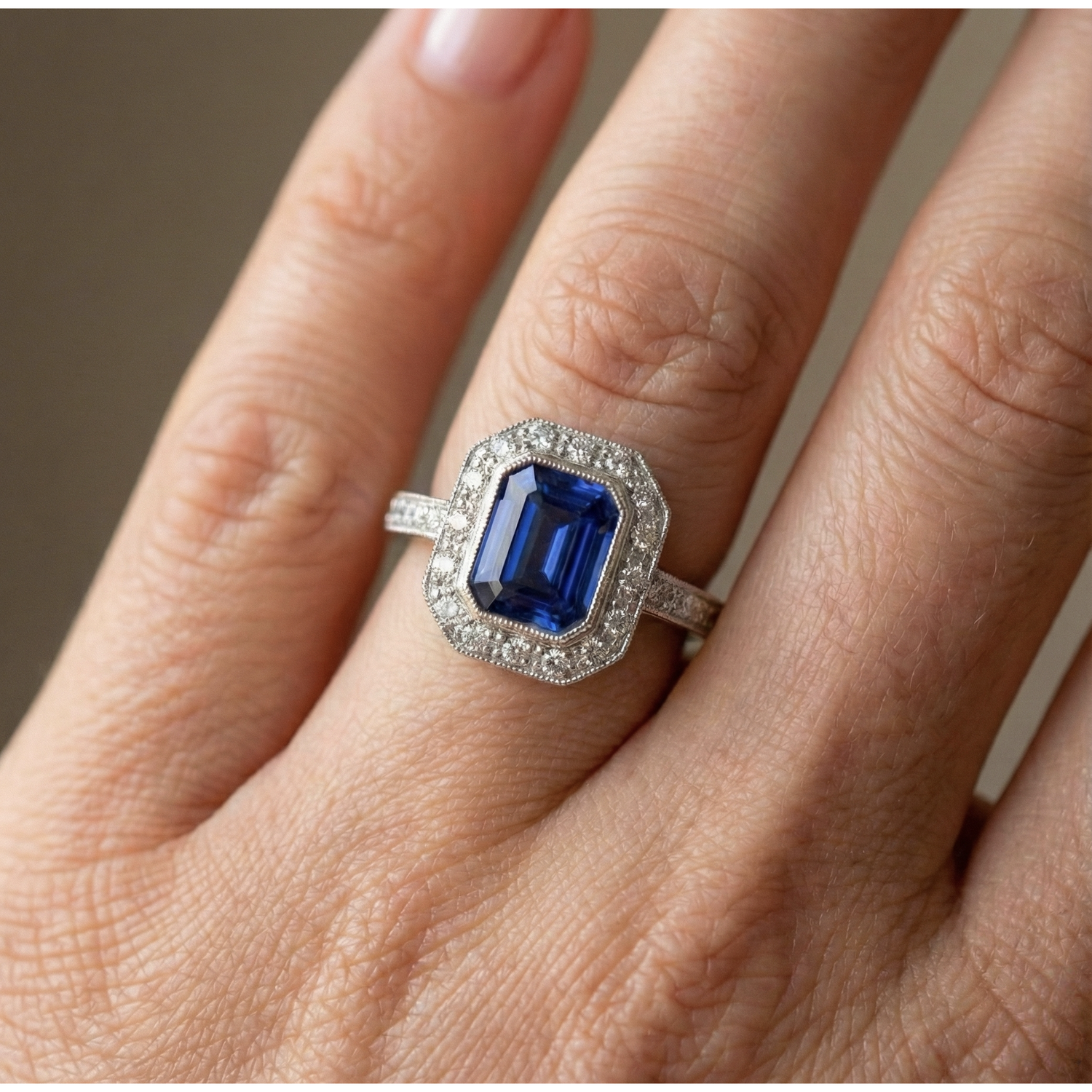 echter round diamant 3.50Karat ring Band Detail