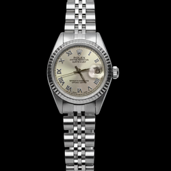 Graues römisches Zifferblatt Rolex Datejust Damen-Lünette Jubiläums-Edelstahl