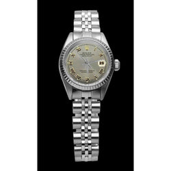 Graues römisches Zifferblatt Rolex Datejust Damen-Lünette Jubiläums-Edelstahl