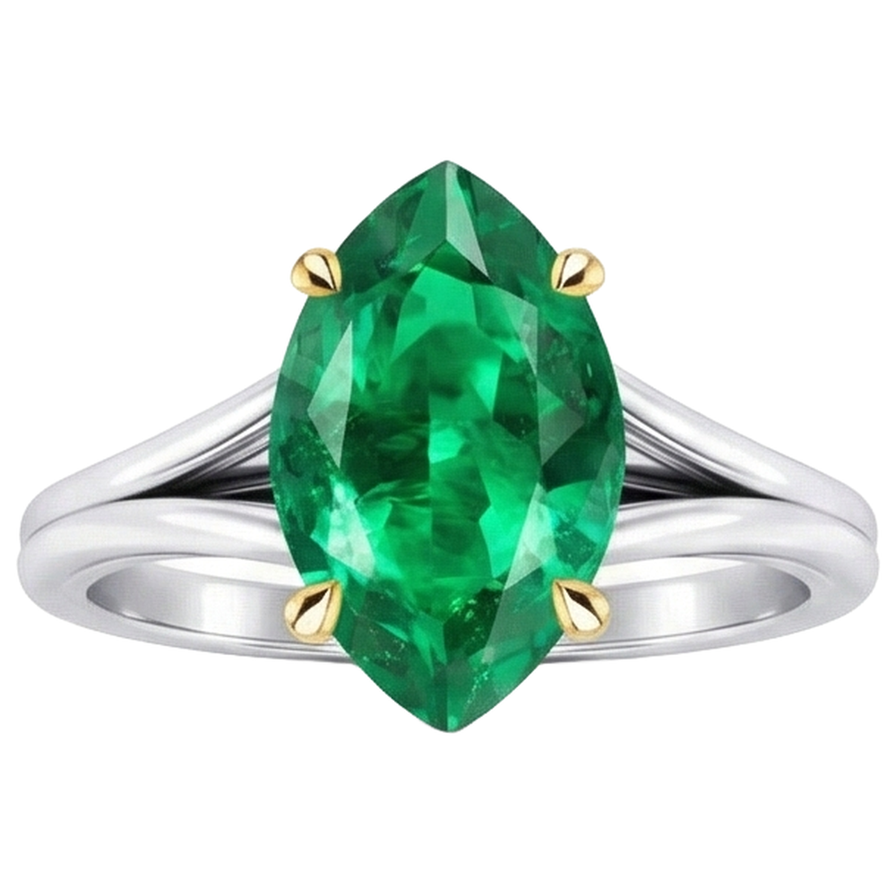 Handgefertigter Edelstein-Ring 3 Karat – Schrägansicht