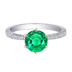 Stilvoller 3-Karat Smaragd Farbstein-Ring