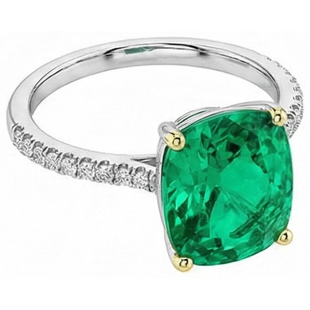 Eleganter Edelstein-Ring 4 Karat – Schrägansicht