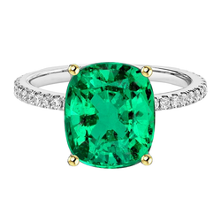 Eleganter 4-Karat Kolumbianischer Smaragd Edelstein-Ring