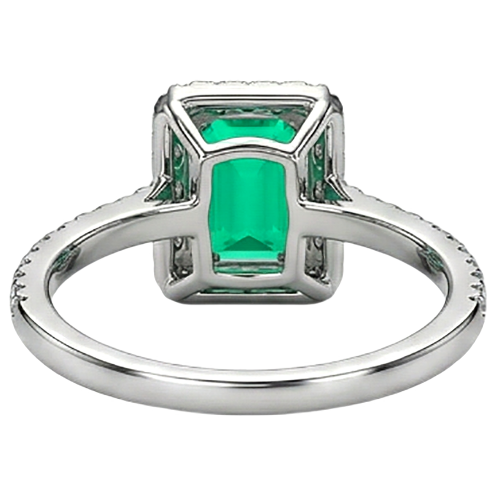 Naturreiner Kolumbianischer Smaragd Edelstein-Ring – Detailansicht