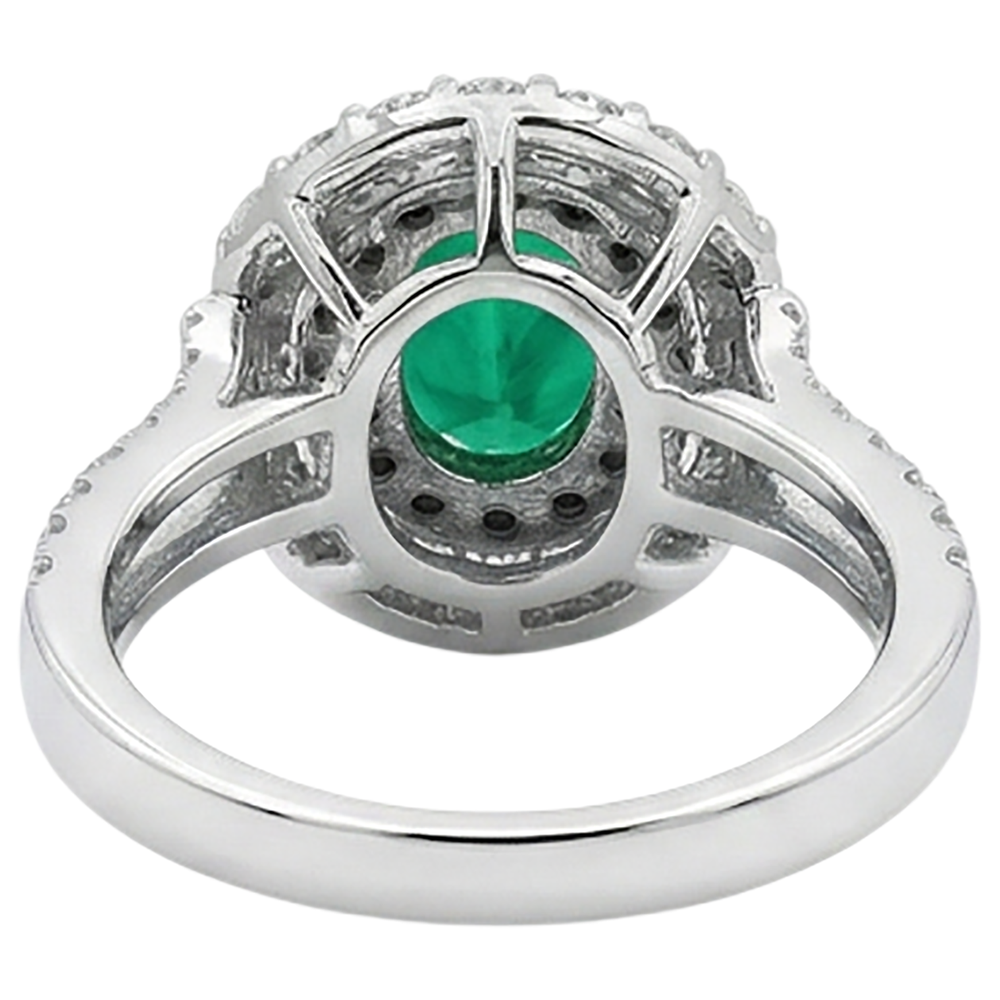 Schmuckstein-Ring 14K mit Edler Smaragd – Detailansicht