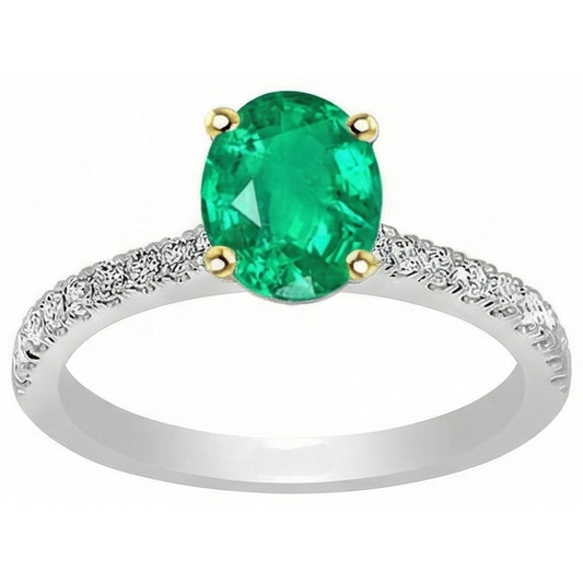 Naturreiner Smaragd Farbstein-Ring – Frontansicht