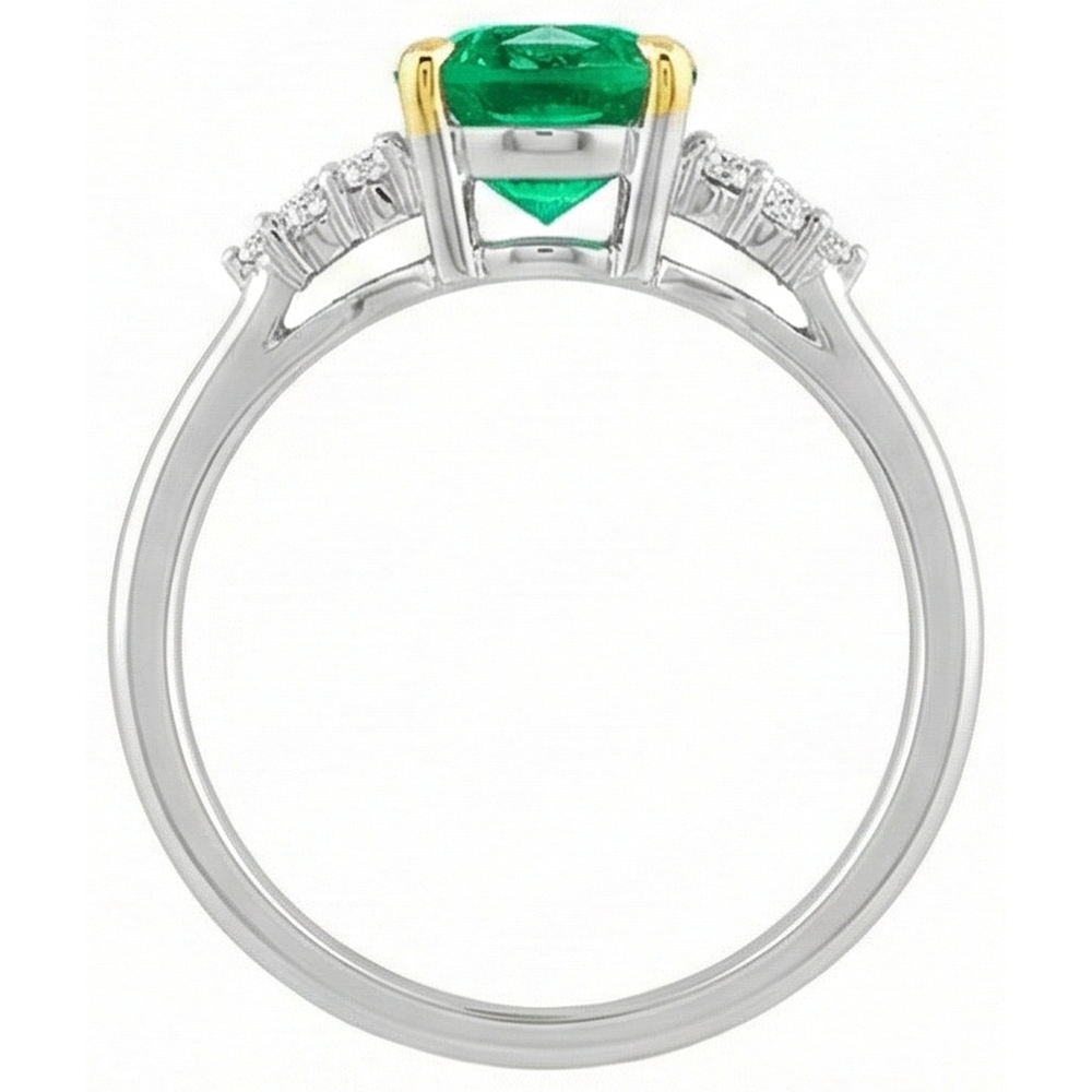 Natürlicher Smaragd Schmuckstein-Ring – Draufsicht