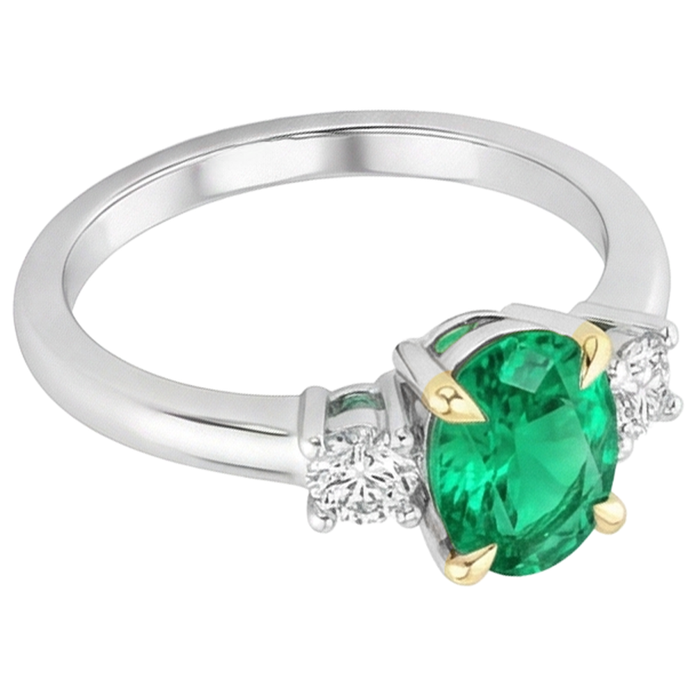 Handgefertigter Schmuckstein-Ring 2 Karat – Seitenansicht