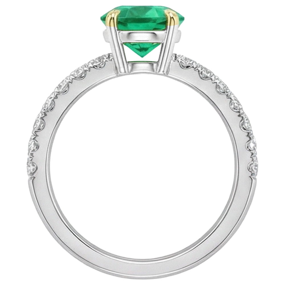 Luxuriöser Kolumbianischer Smaragd Schmuckstein-Ring 2,50 Karat – Draufsicht