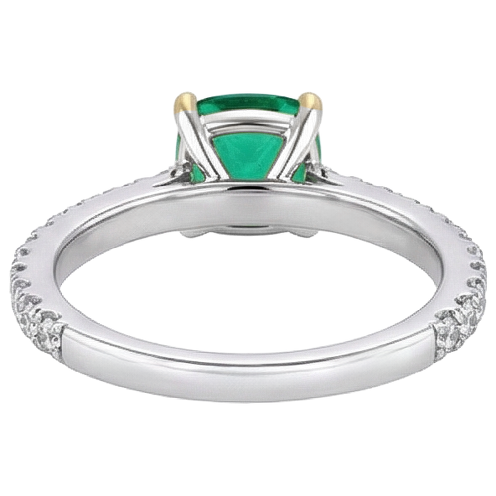 Eleganter Edler Smaragd Edelstein-Ring 3 Karat – Rückansicht