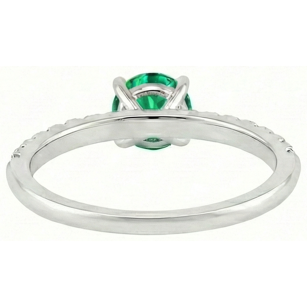 Naturreiner Smaragd Edelstein-Ring 1,50 Karat Zweifarbiges 14K Gold – Draufsicht