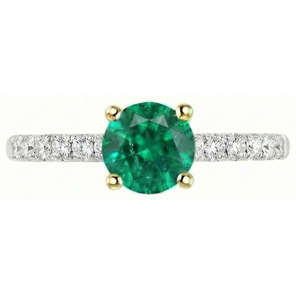 Naturreiner Smaragd Edelstein-Ring – Seitenansicht
