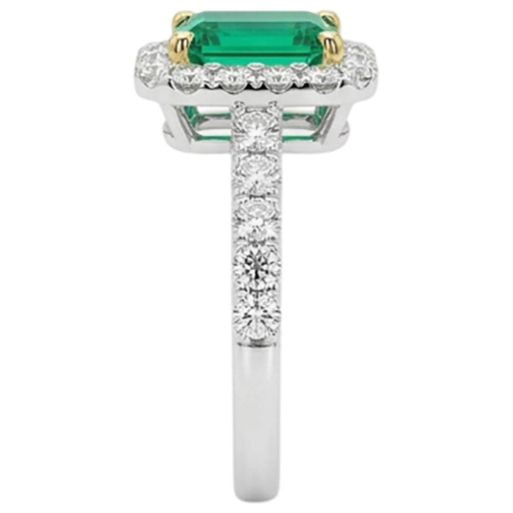 Glänzender Edelstein-Ring 2 Karat – Rückansicht