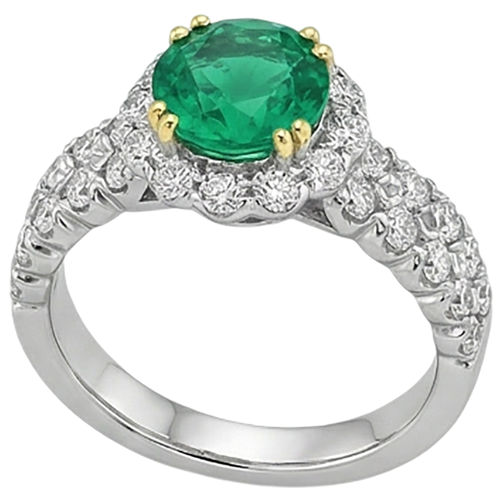 Authentischer Edler Smaragd Schmuckstein-Ring – Seitenansicht