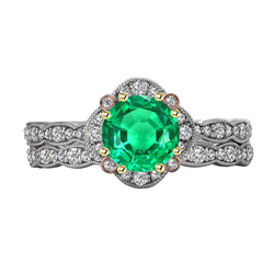 Pavé Edler Smaragd Schmuckstein-Ring 2,50 Karat – 14K