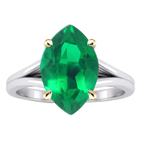 Naturreiner Kolumbianischer Smaragd Edelstein-Ring – Hauptansicht